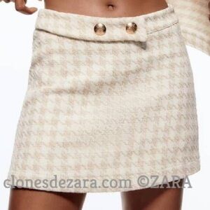 Zara Textured Weave Plaid Skort / Shorts
